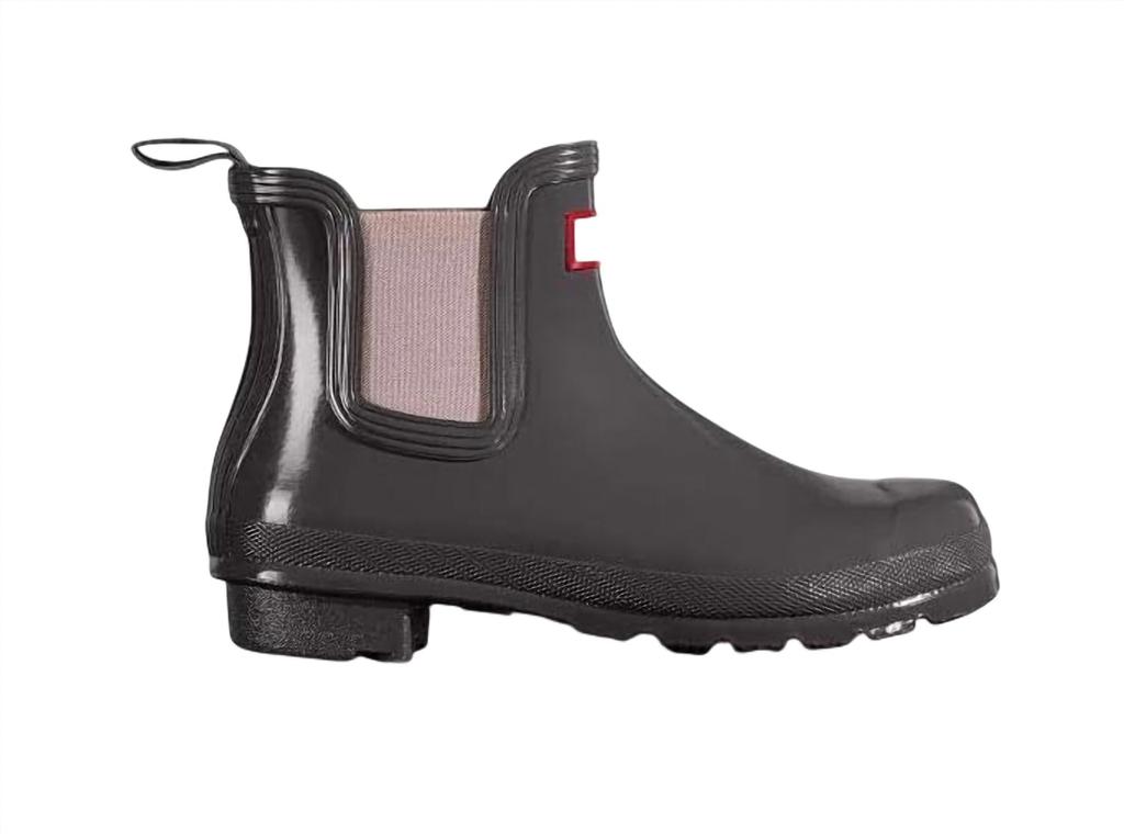 Hunter Women's Original Gloss Chelsea Boots In Gray/powder Purple