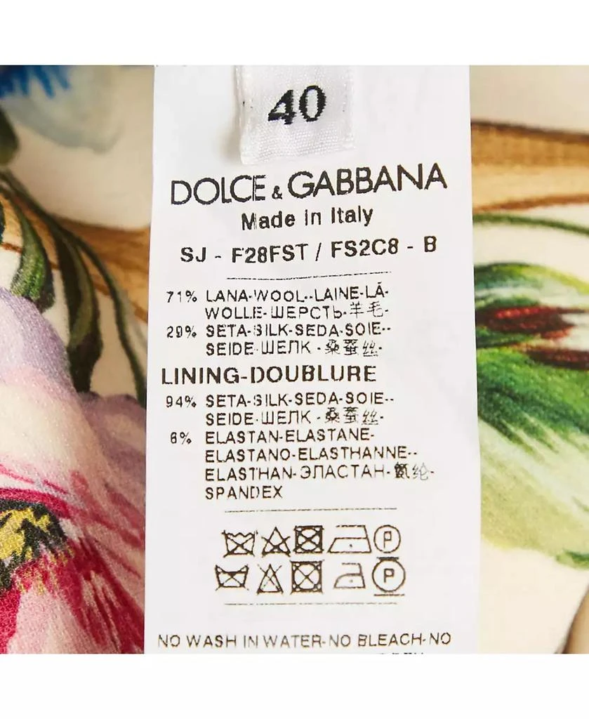 Pre-Owned Dolce 
Gabbana Women
s Cream Floral Printed Crepe Button Front Jacket 2