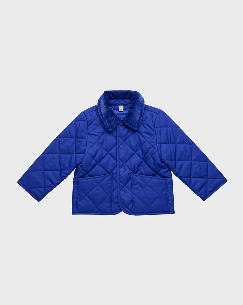 Burberry Kid's Indy Quilted Collared Jacket, Size 3-14 1