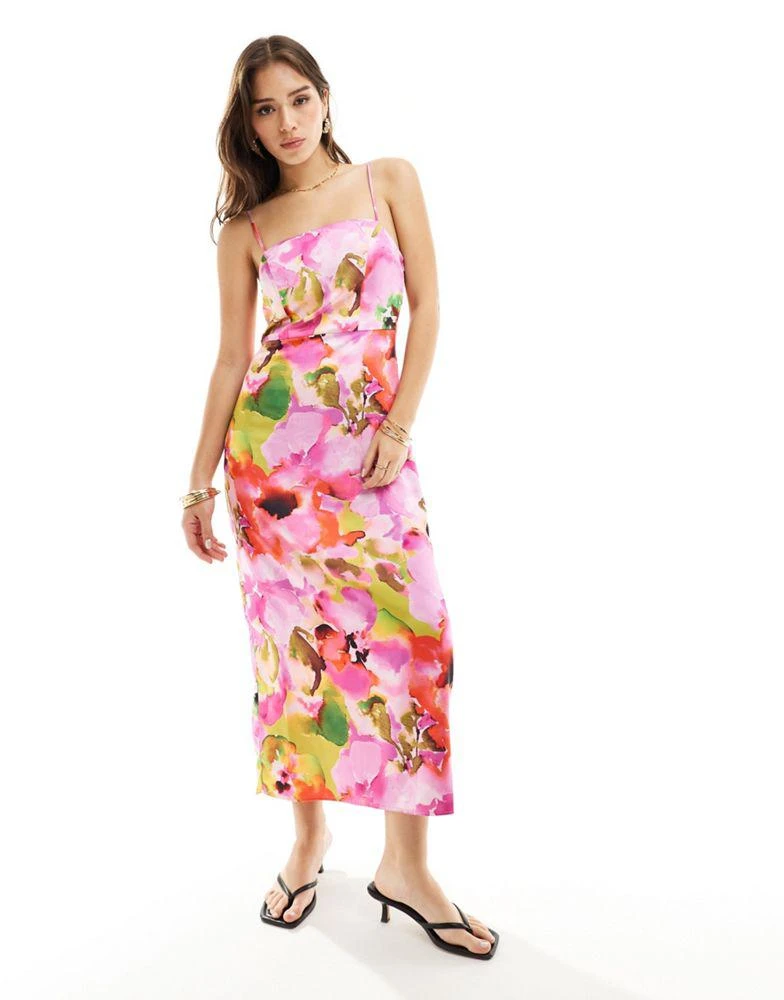 Yvan Satin Midi Dress