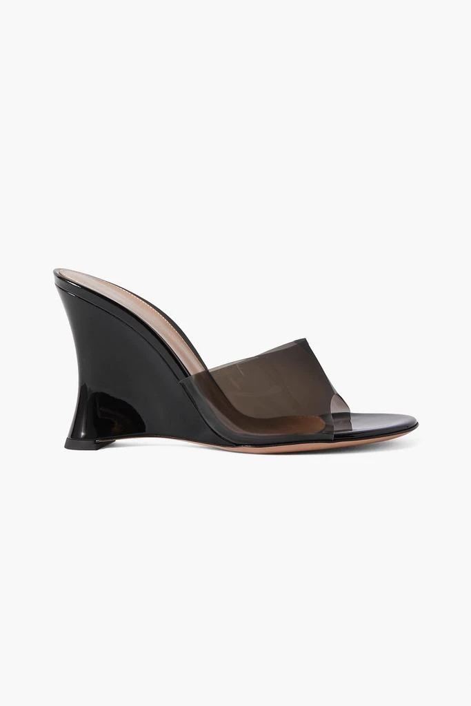 Gianvito Rossi Futura 95 patent-leather and PVC wedge sandals 1