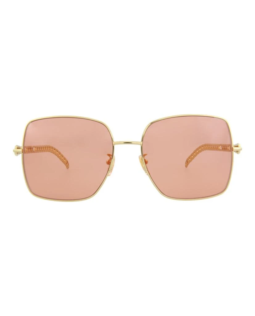 Gucci Square-Frame Metal Sunglasses 1