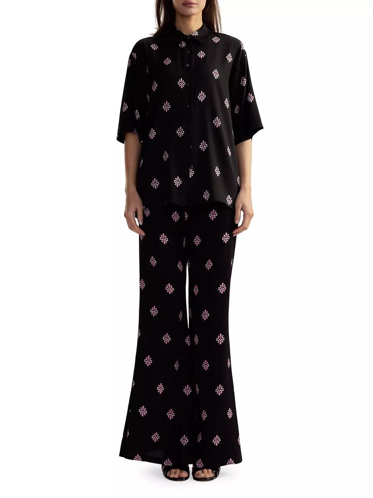 Cynthia Rowley Floral Oversized Camp Shirt