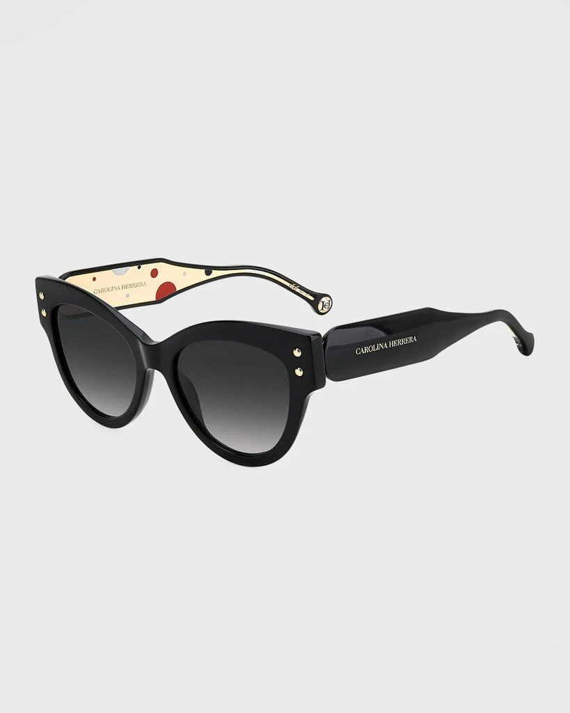 Carolina Herrera HER 0107/S 0KDX IR Sunglasses Black Cat Eye Frame, Grey Lenses Shop Grey Cat Eye Ladies Sunglasses HER 0107/S 0KDX/IR 57 on  main image 4