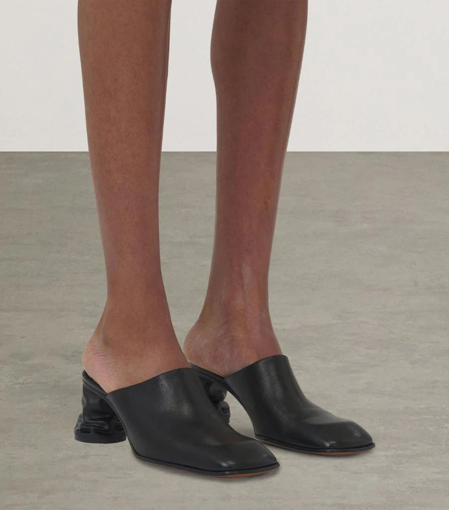 Alexander McQueen Leather Crush Heeled Mules 70 2