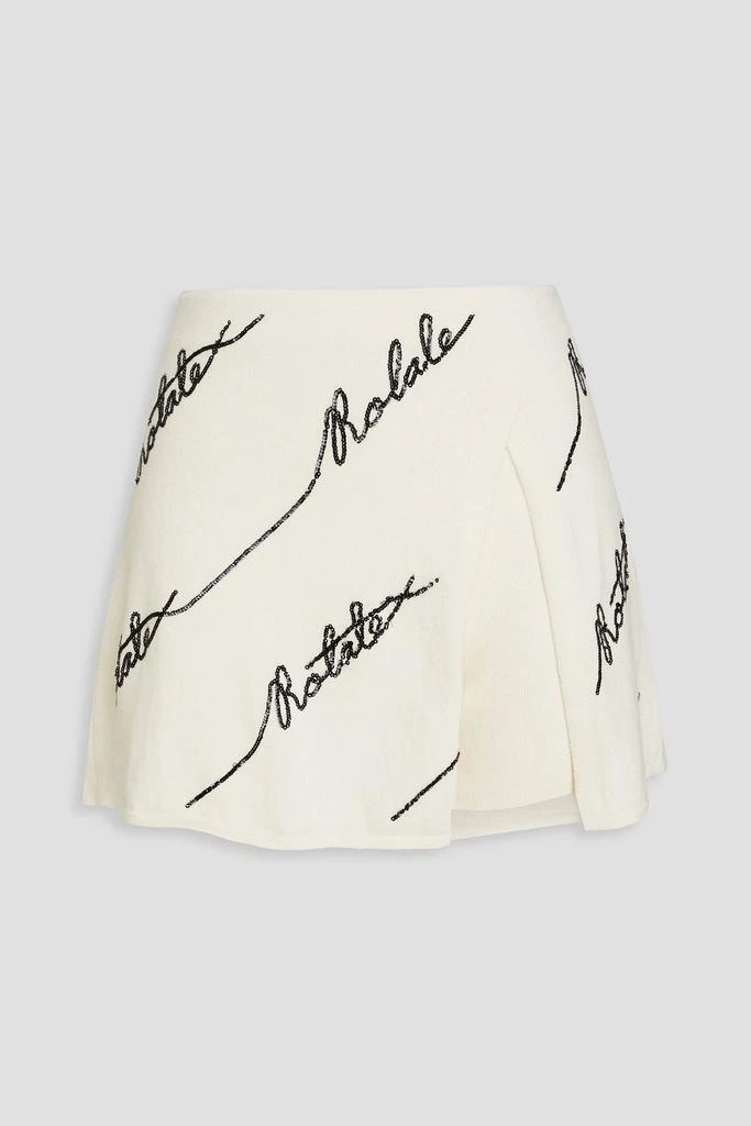 ROTATE Birger Christensen Layered sequin-embellished cotton-blend mini skirt 1