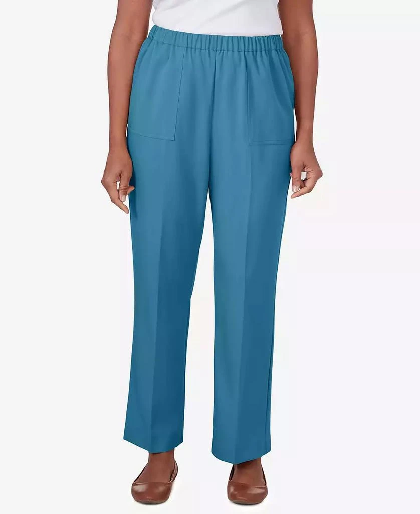 Alfred Dunner Petite Sedona Sky Sedona Pull On Balanced Straight Leg Pant, Petite & Petite Short 10
