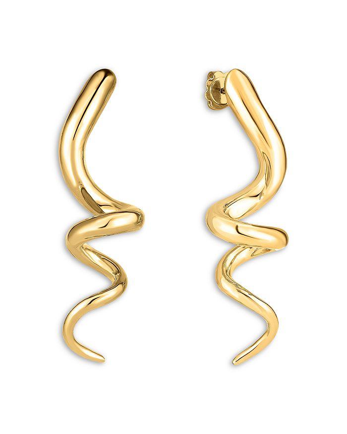 Roberto Coin 18K Yellow Gold Designer Gold Spiral Drop Earrings