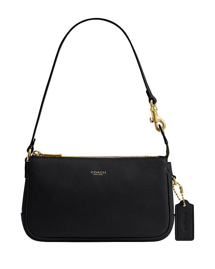 Coach Plaza Mini Black Leather Shoulder Bag