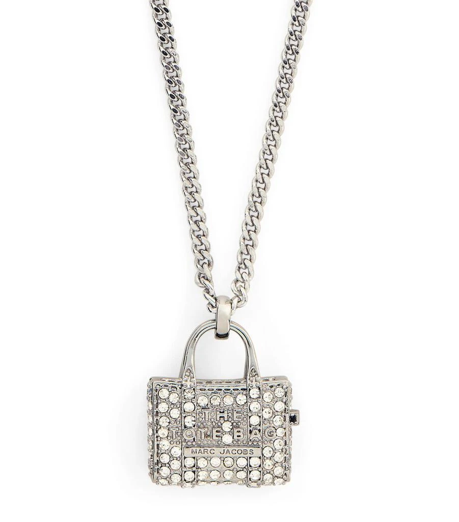 Marc Jacobs Silver-Plated The Pavé Tote Bag Pendant Necklace 1
