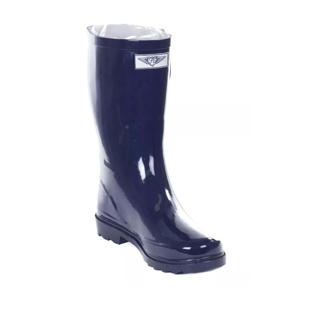 Forever Young Women's Mid-Calf Solid Color Rubber Rain Boots 10