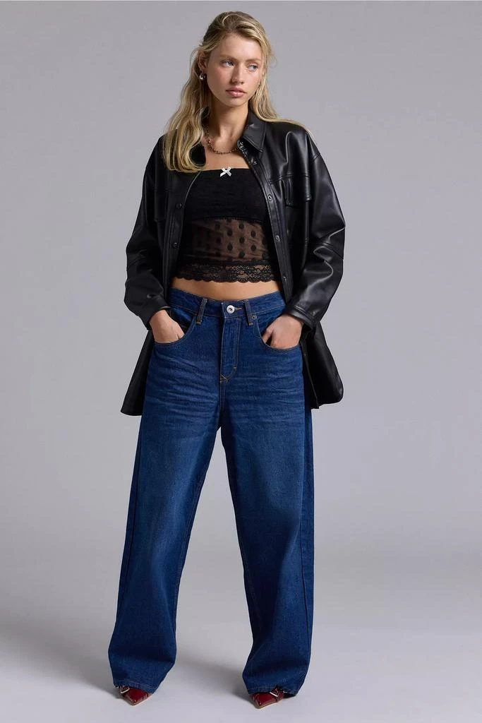 Urban Renewal ReMADE By UO Remnants Mesh Polka Dot Lace Trim Tube Top 3