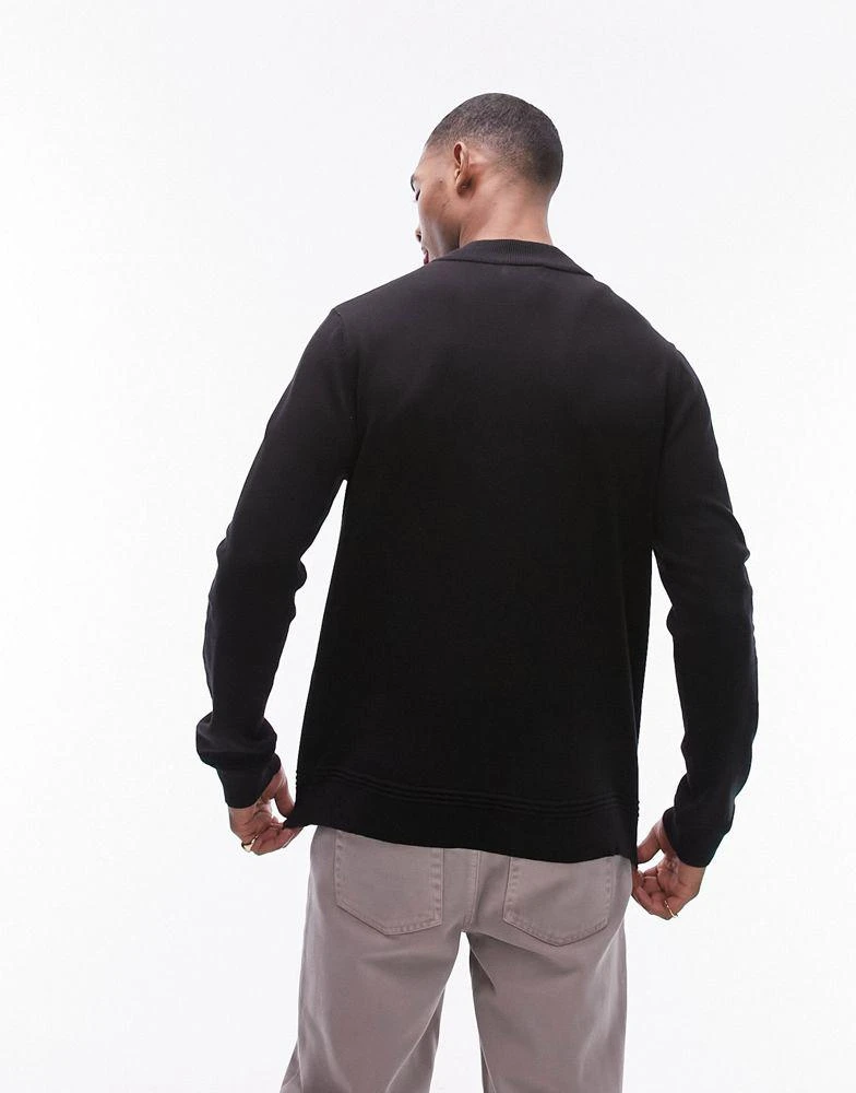 Topman Topman essentials 1/4 zip in black 4