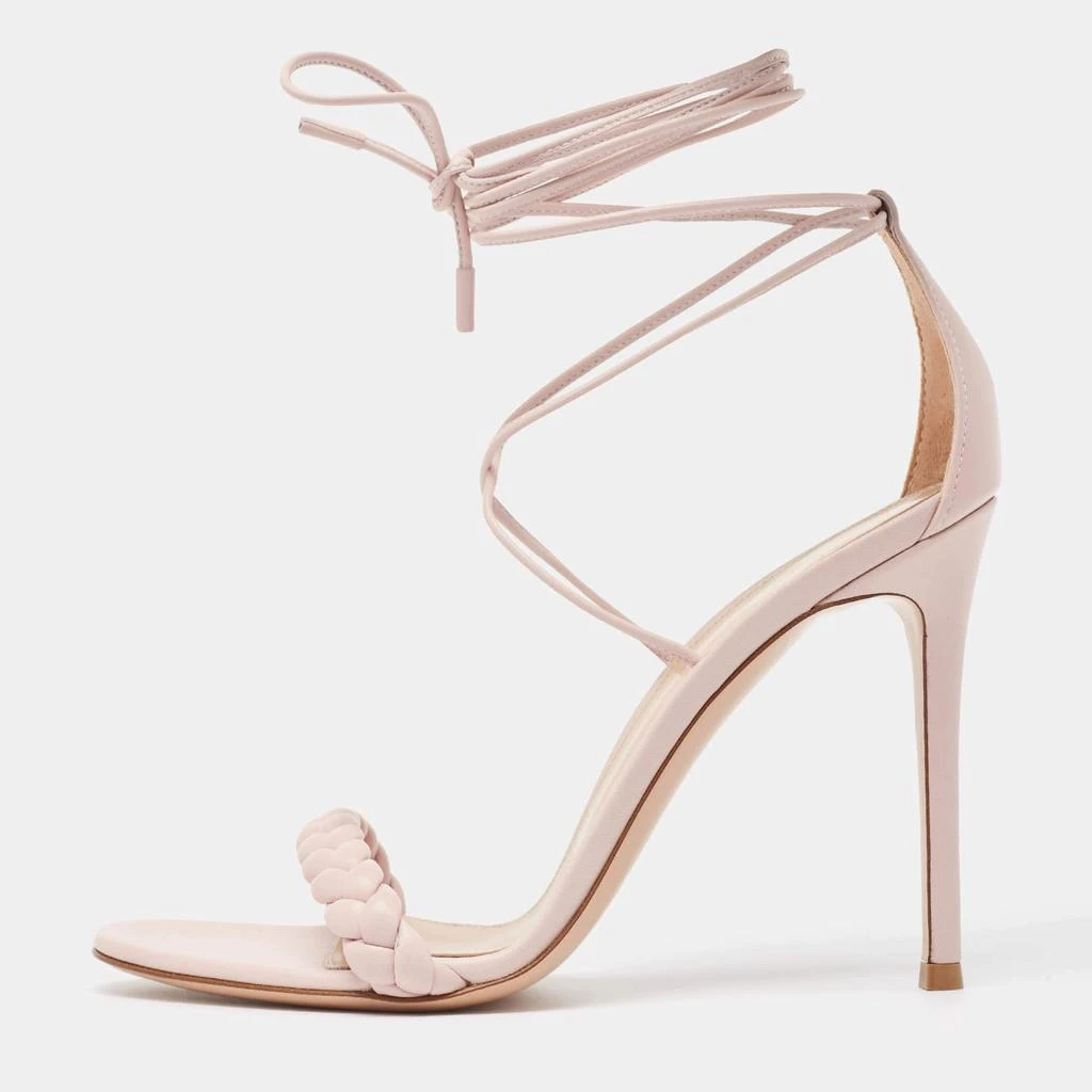 Gianvito Rossi Gianvito Rossi Pink Braided Leather Leomi Sandals Size 35.5 1