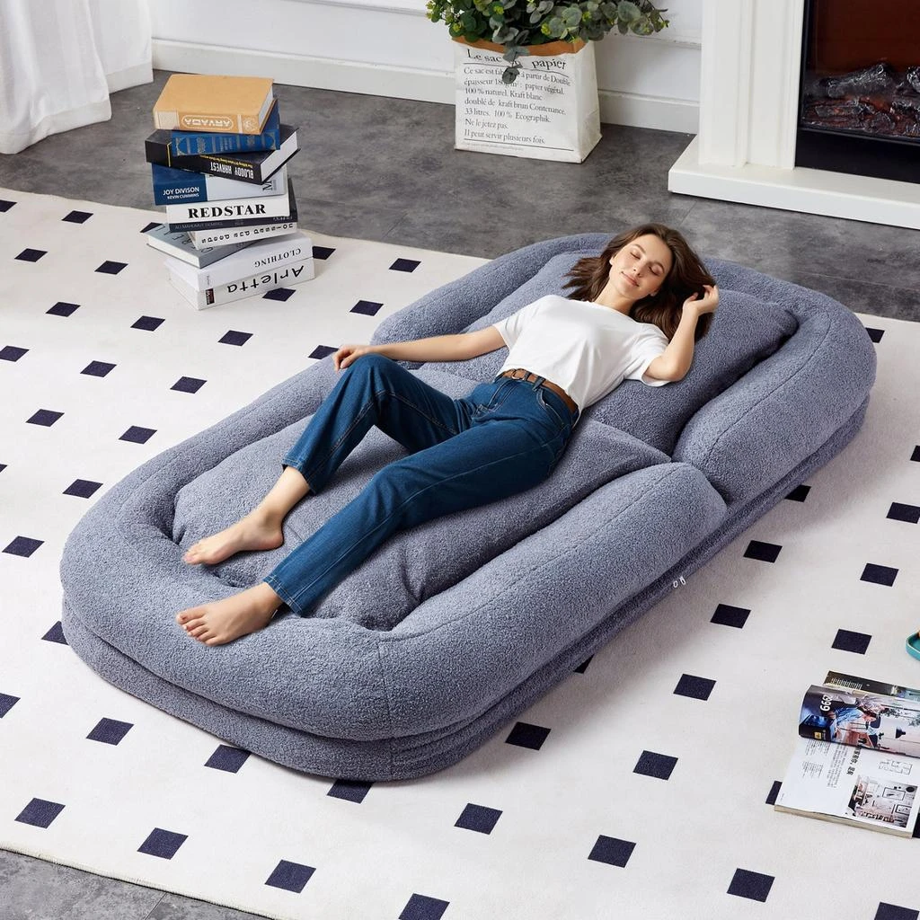 Streamdale Furniture Streamdale Folding Plush Floor Lounge Chair - Adjustable 2