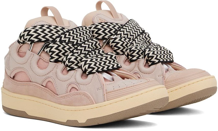 Lanvin Pink Leather Curb Sneakers 4
