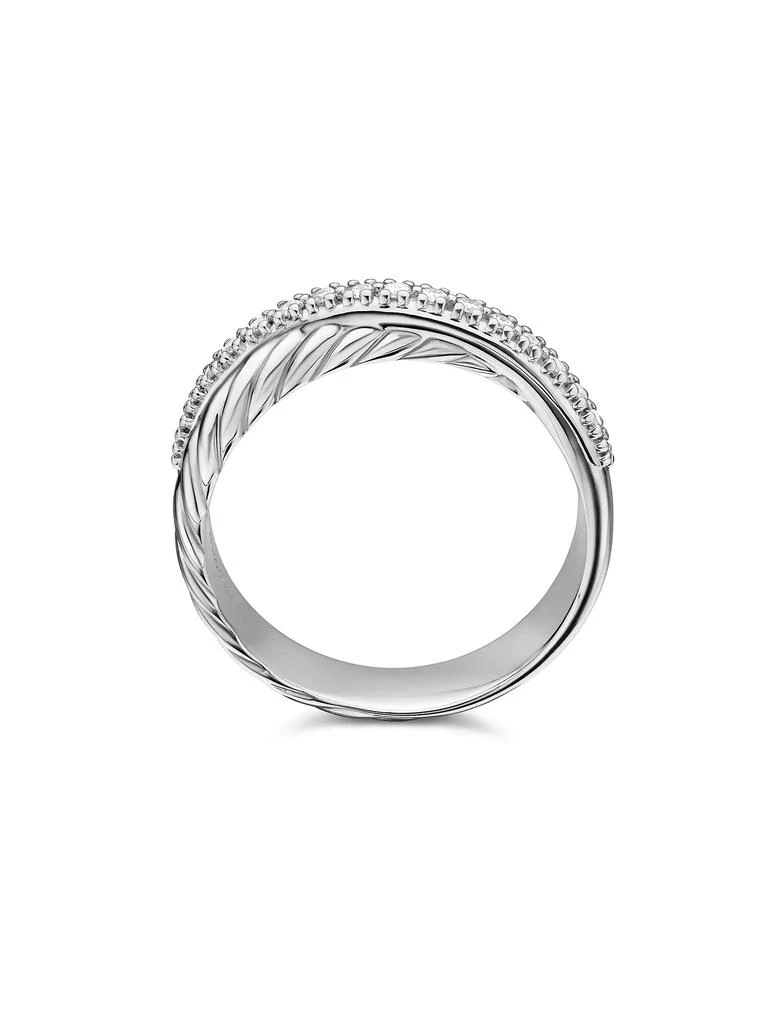 David Yurman Crossover Band Ring with Pavé Diamonds 4