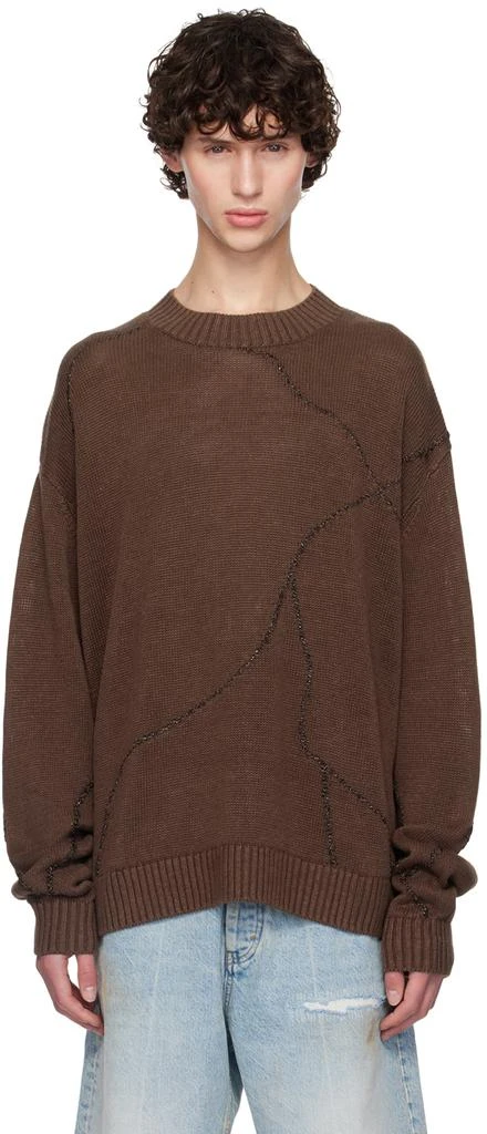 HOPE Brown Cracked Sweater 1