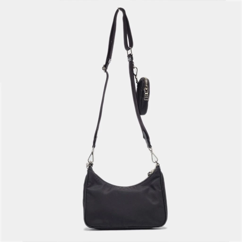 Prada Prada Black Nylon and Saffiano Leather Re-Edition 2005 Baguette Bag 4