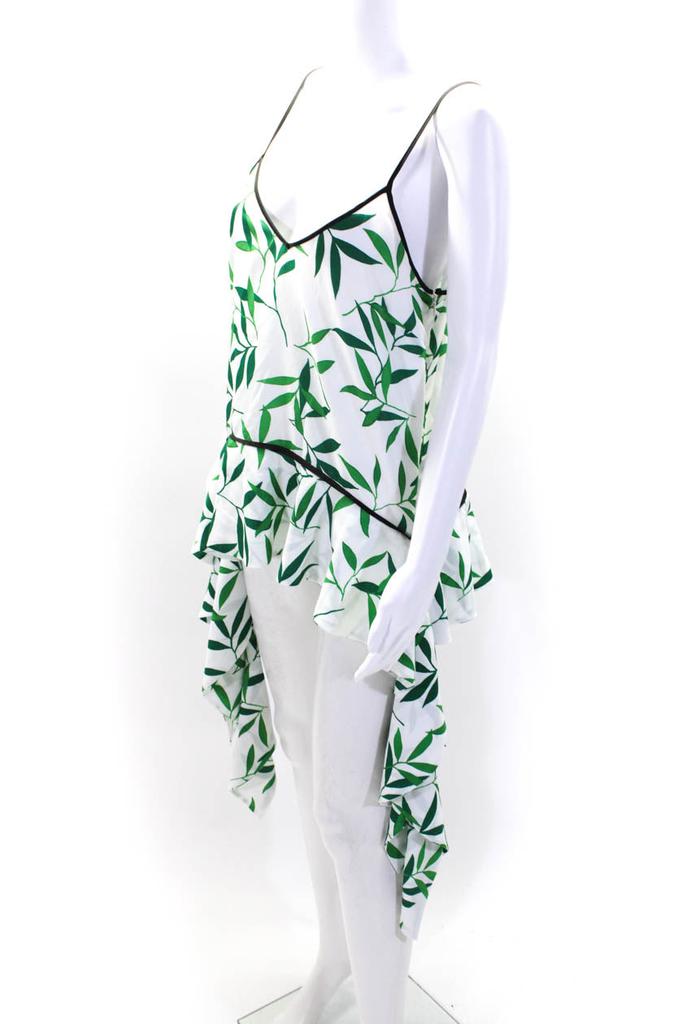 CAROLINE CONSTAS Womens Sleeveless V Neck Spaghetti Strap Dress White