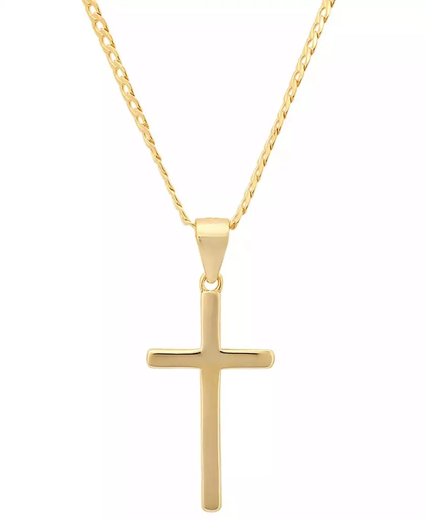 STEELTIME Men
s 14K Gold Plated Cuban Chain and Cross Pendant Necklace 2