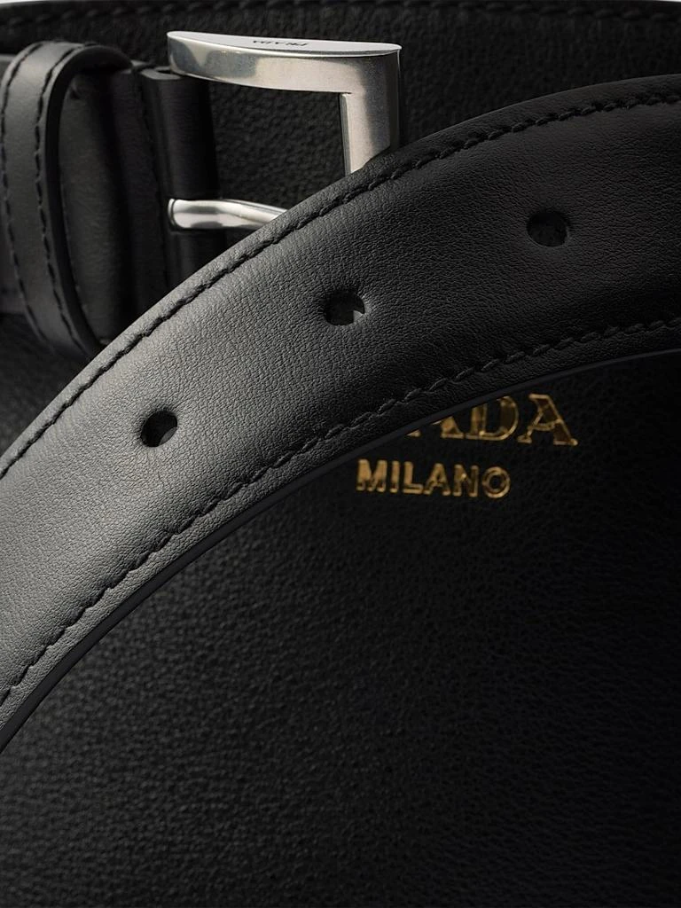 Prada Buckle Leather Bucket Bag with Belt 7