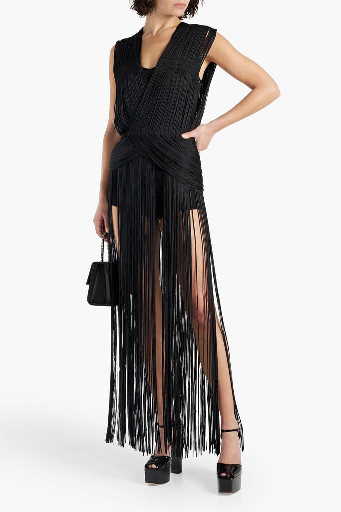 Herve Leger Fringed bandage wrap top