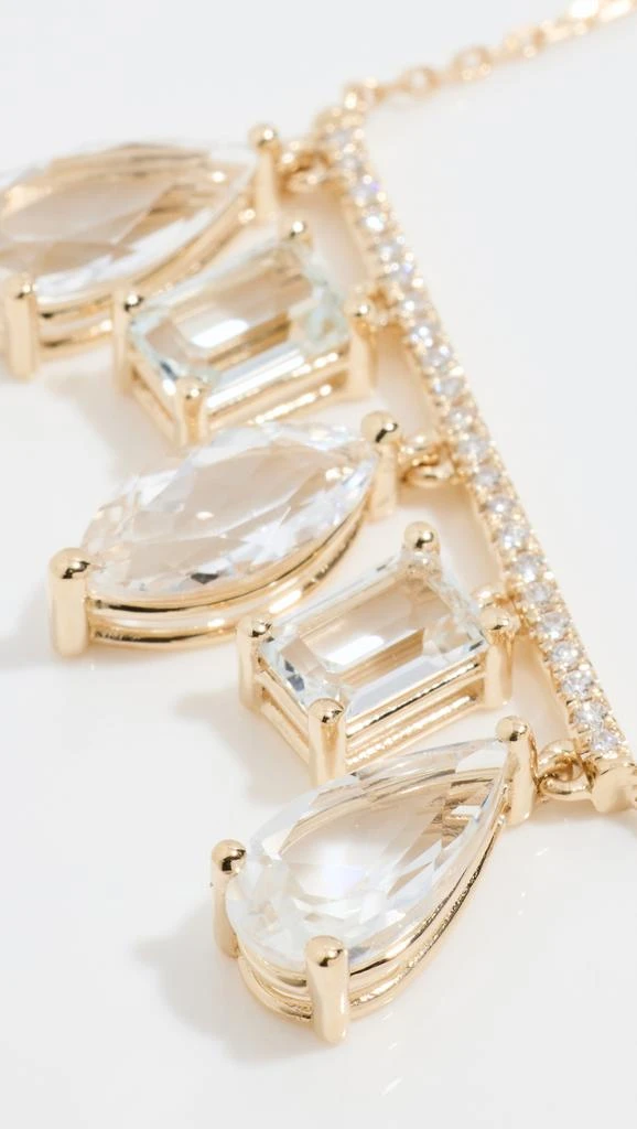 Suzanne Kalan 14k Gold Mixed White Topaz Pendant Necklace 4
