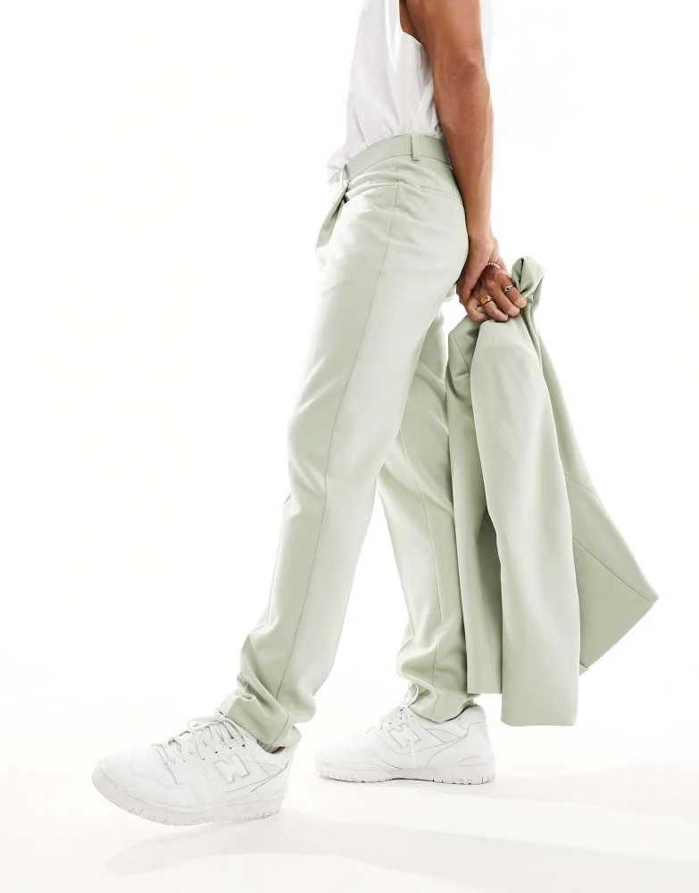 ASOS ASOS DESIGN slim fit suit trousers in sage green 2