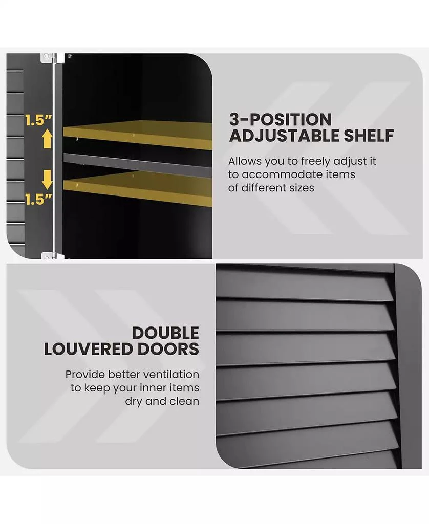 SUGIFT 1-Pc. Wall-Mounted Medicine Cabinet with 2 Doors and Towel Bar 6