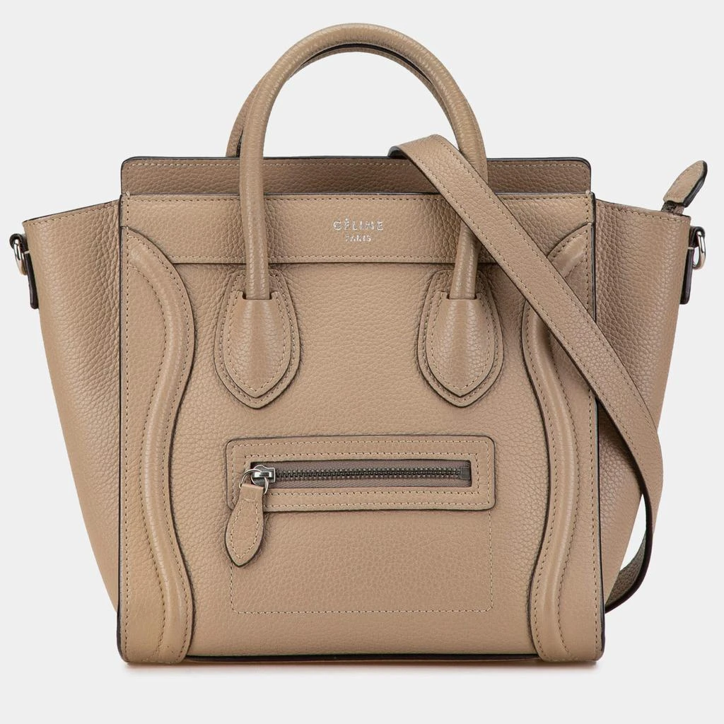 Celine Celine Brown Nano Leather Luggage Tote Bag 1