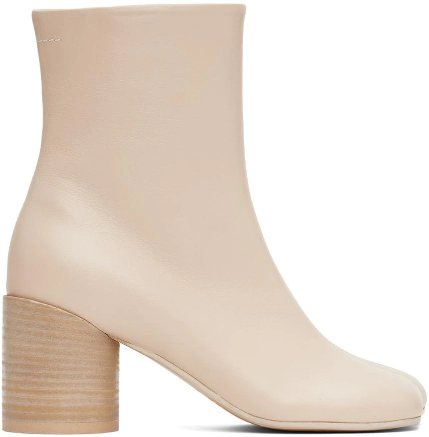 MM6 Maison Margiela Beige Anatomic Ankle Boots - Boots - BeyondStyle