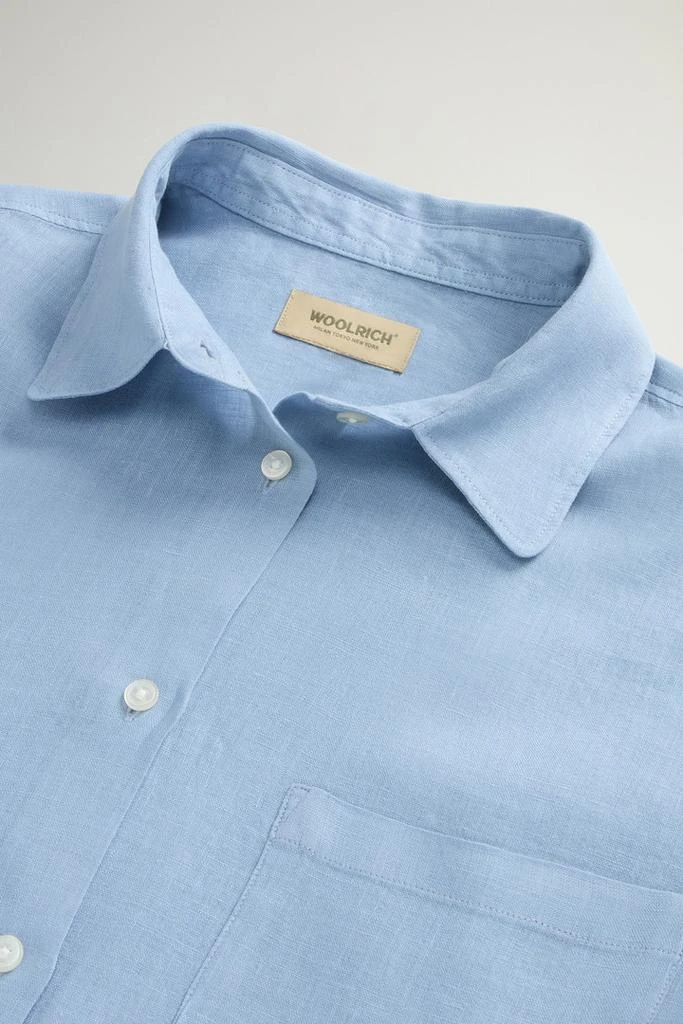Woolrich Garment-Dyed Pure Linen Shirt - Women - Blue 6