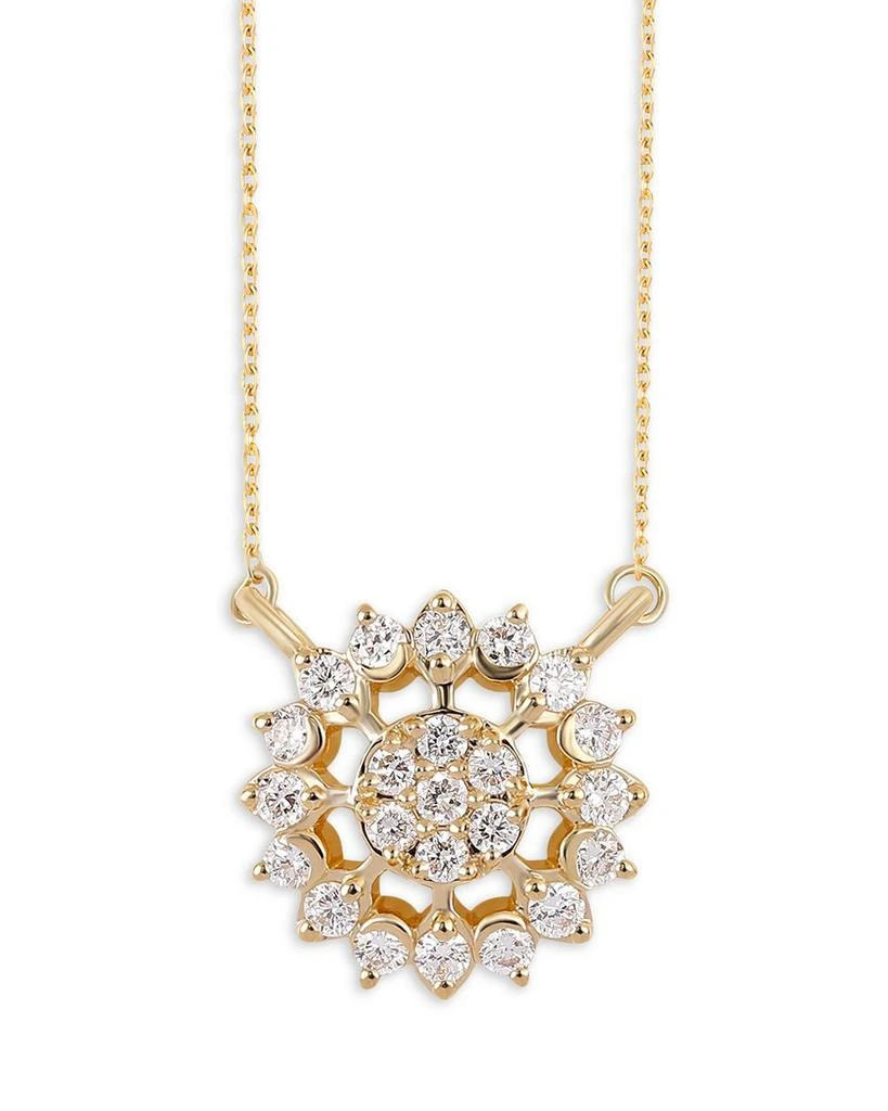 Moon & Meadow Lab Grown Diamond Circle Cluster Pendant Necklace, 16-20" 1