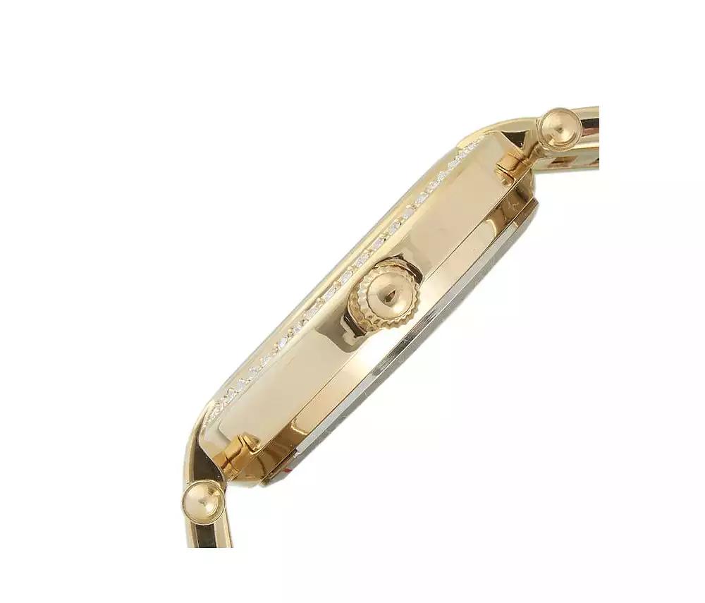 Peugeot Women 38mm Gold Plated Bracelet Watch With Crystal Bezel