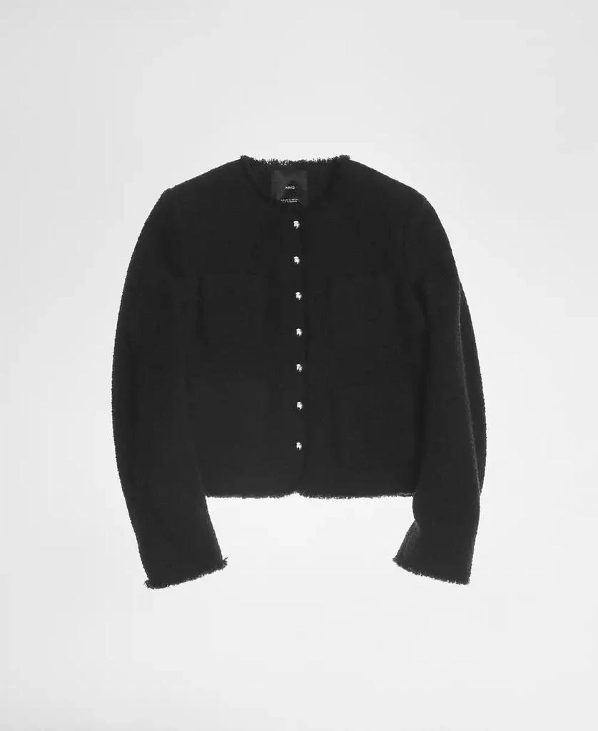 Mango Women's Jewel Buttons Detail Tweed Jacket 2