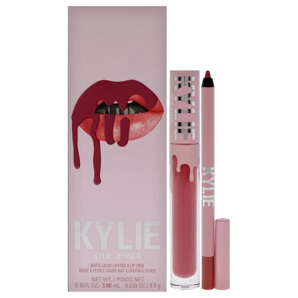 Kylie Cosmetics Matte Lip Kit - 302 Snow Way Bae by  for Women - 2 Pc 0.10oz Matte Liquid Lipstick, 0.039oz Lip Liner 1
