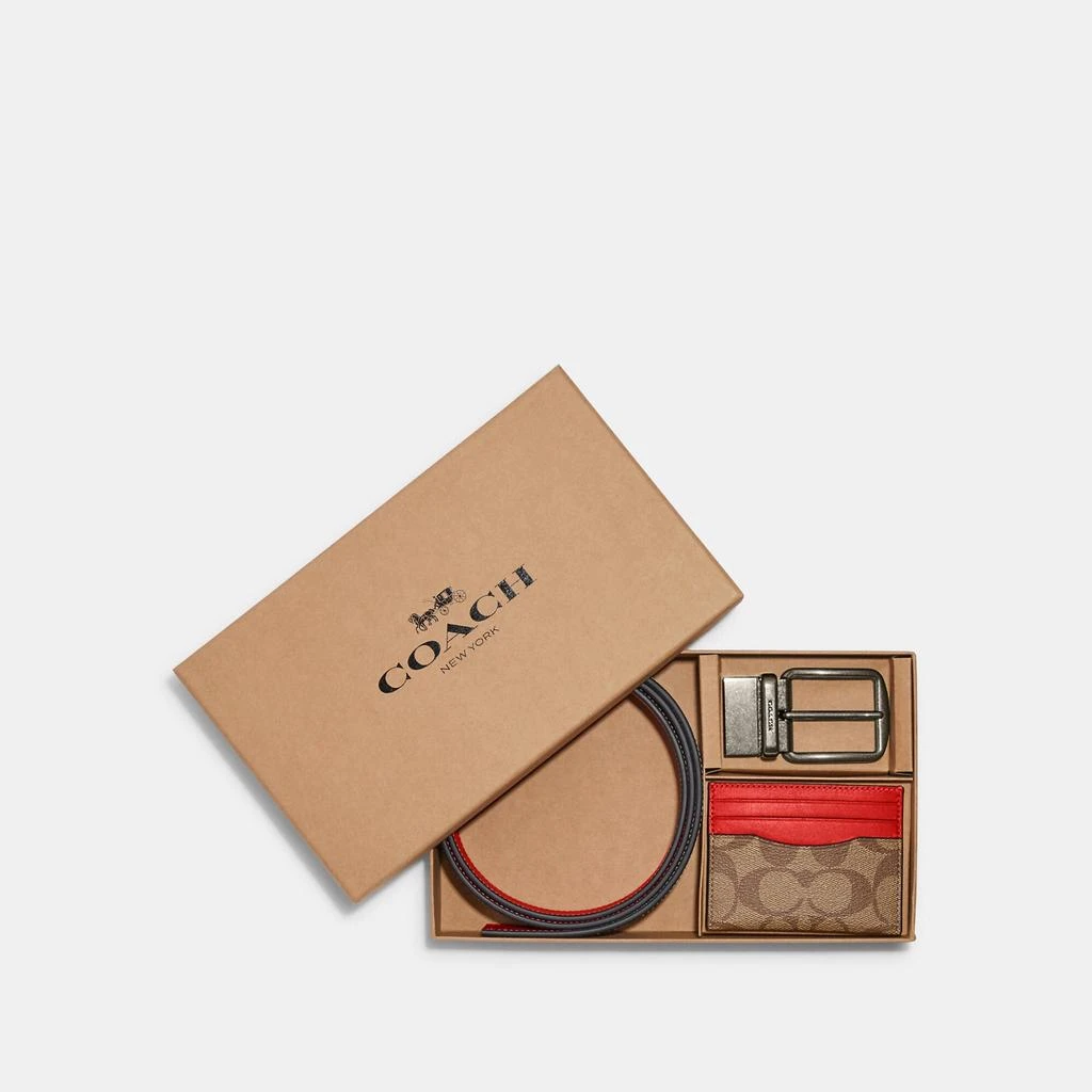 Coach Coach Outlet Boxed Card Case And Belt Gift Set In Colorblock Signature Canvas 1