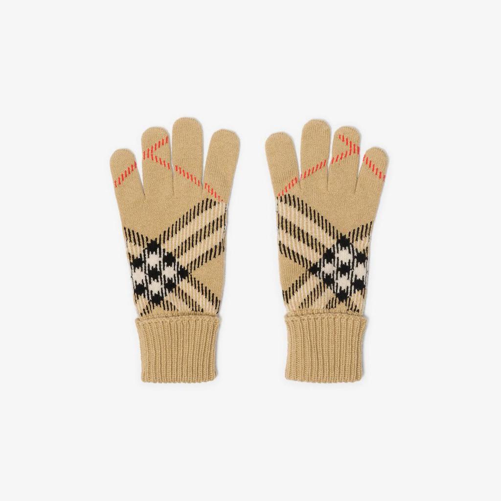Burberry Burberry Check Cashmere Gloves