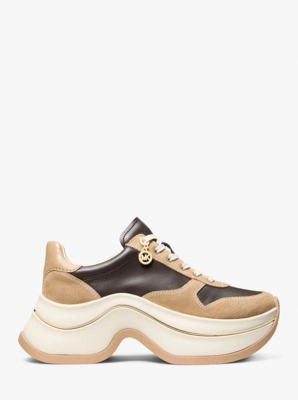 Michael Kors Arla Leather and Suede Trainer 2