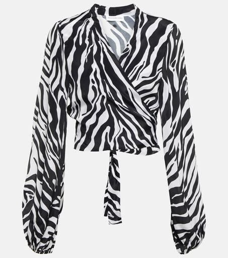 Alexandra Miro Tabitha zebra-print crop top 1