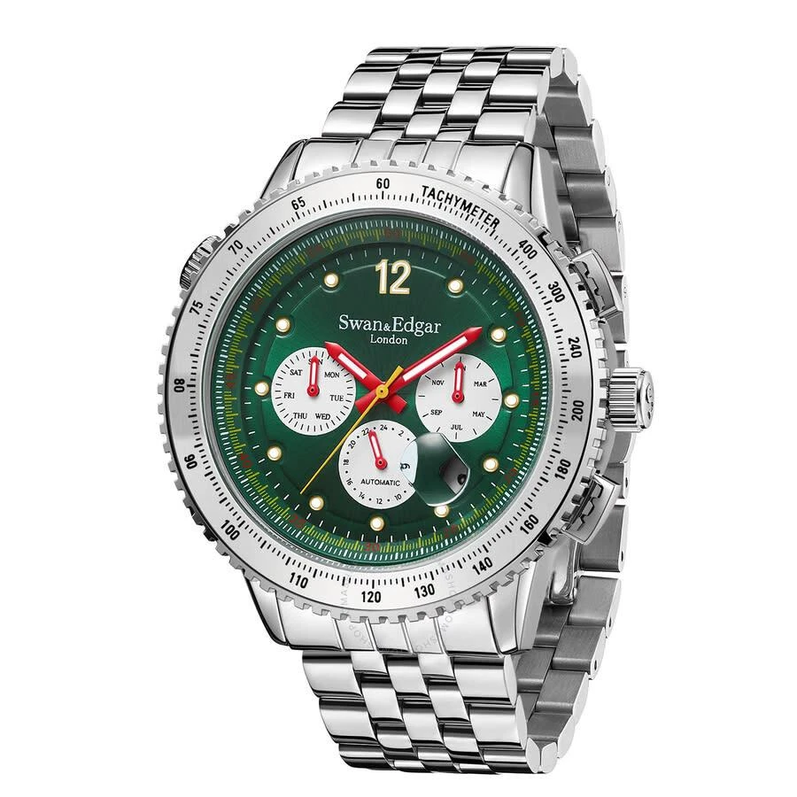 Swan & Edgar Opulent Racing Automatic Green Dial Men's Watch SE01101 3