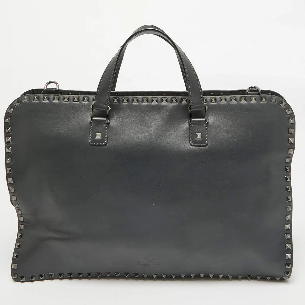 Valentino Valentino Black Leather Rockstud Briefcase Laptop Bag 4