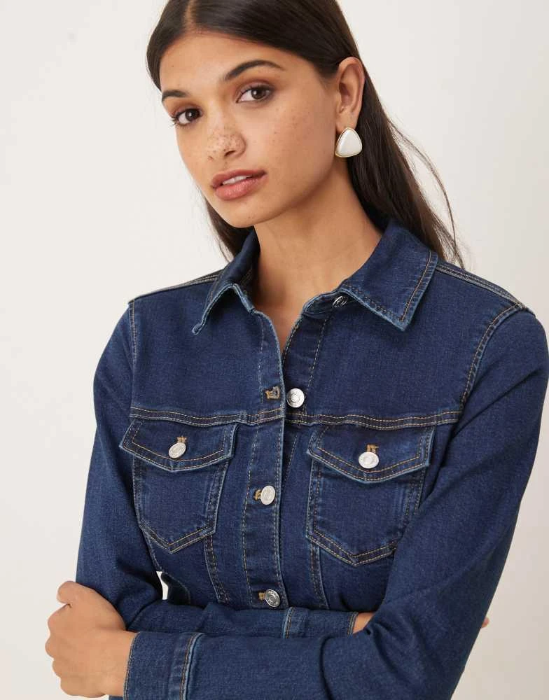 ASOS DESIGN denim long sleeve fitted shirt mini dress in rinse  On Sale  Now with Up to 36% Off | Discover Exclusive Deals & Savings at BeyondStyle   Authentic ASOS Home|women