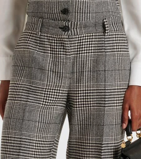 Dolce 
Gabbana Prince of Wales check wool and cashmere flared pants 4