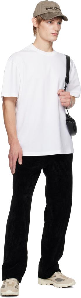 【関税込み】WOOYOUNGMI オフホワイト Flower Back Logo Tシャツ Wooyoungmi White Swaying Flower Back Logo T-shirt - T-Shirts