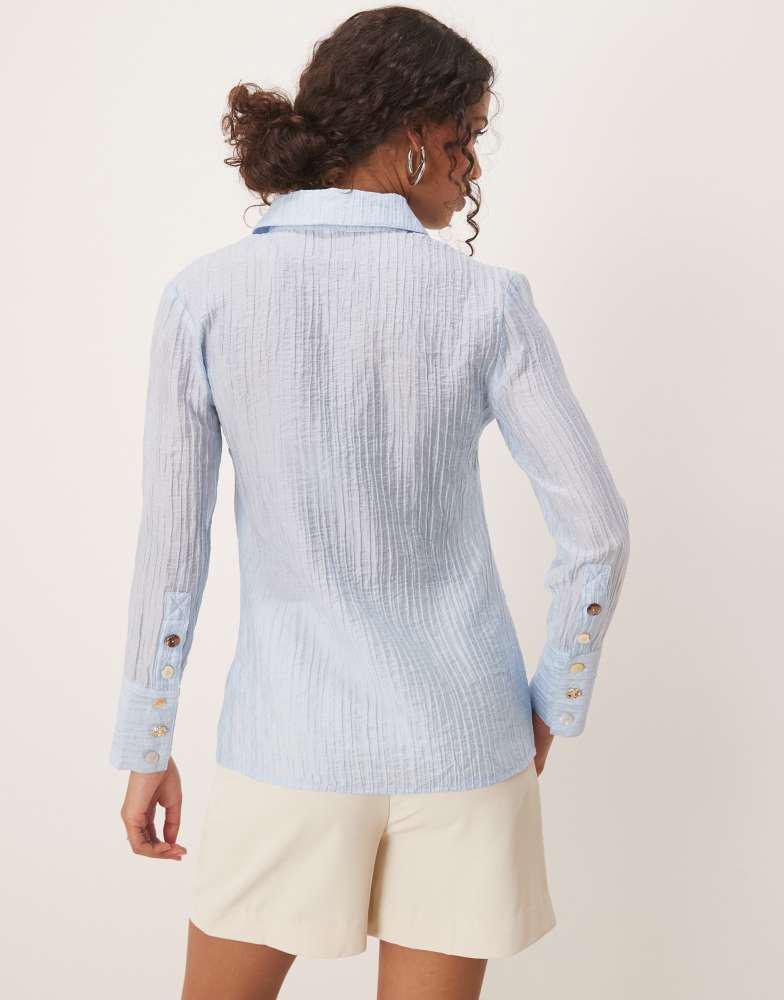 Ghospell Ghospell textured shirt with in light blue