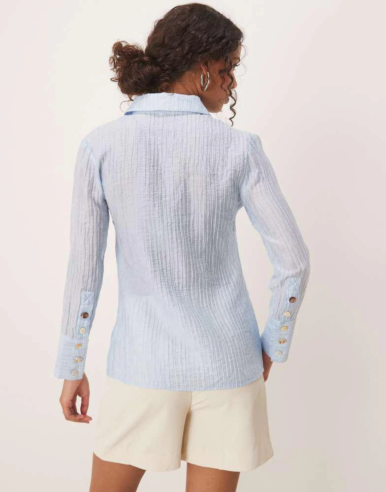 Ghospell Ghospell textured shirt with in light blue 2