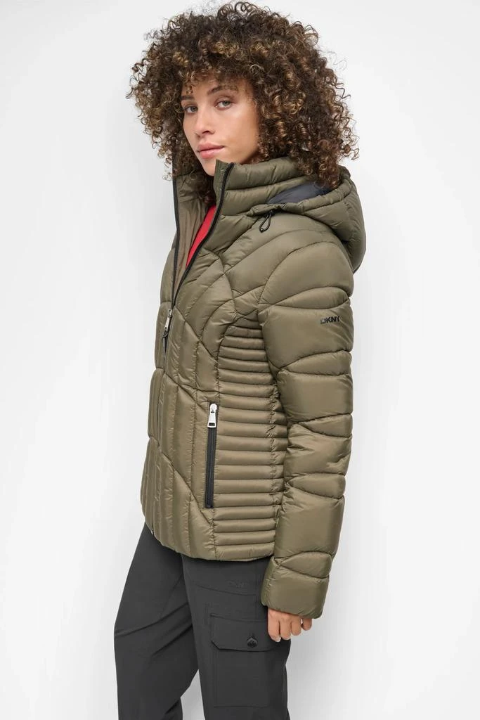 DKNY HOODED LIGHTWEIGHT PUFFER 3