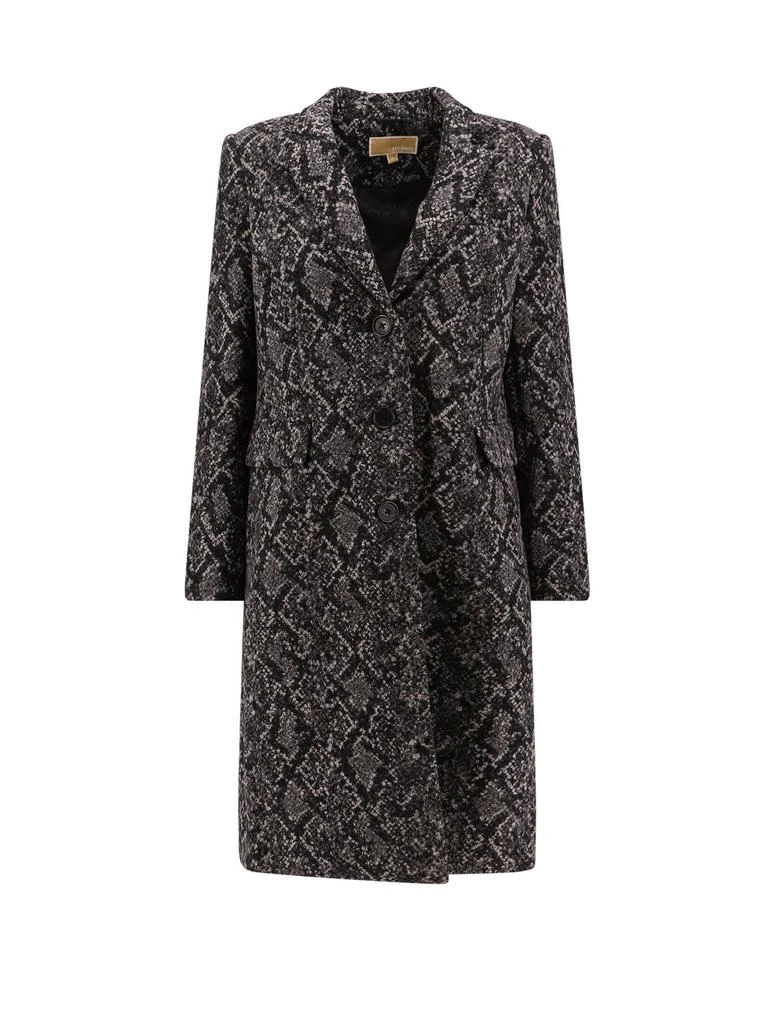 Michael Michael Kors Michael Michael Kors Single Breasted Snake Jacquard Coat 1